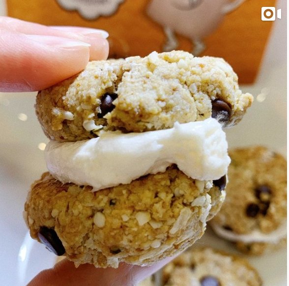 Maxed out Tahini Chocolate Chip Cookie Sandwich