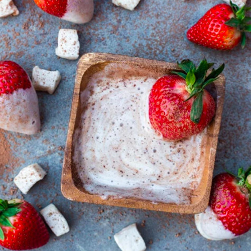 creamy strawberry picnic stock photo