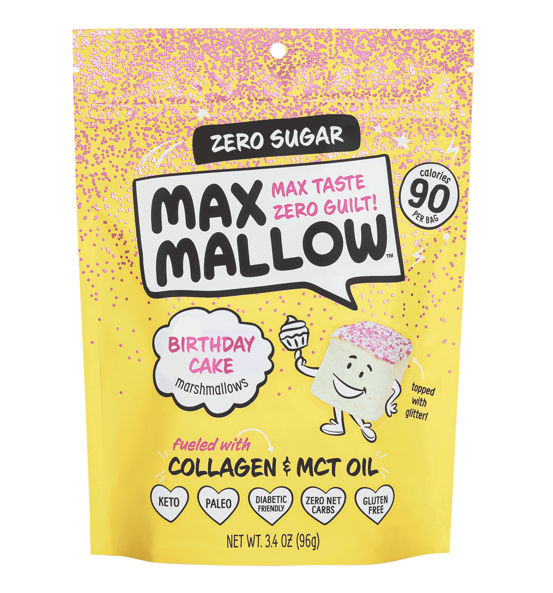Front view of Max Mollows Sugar Free Birthday Cake