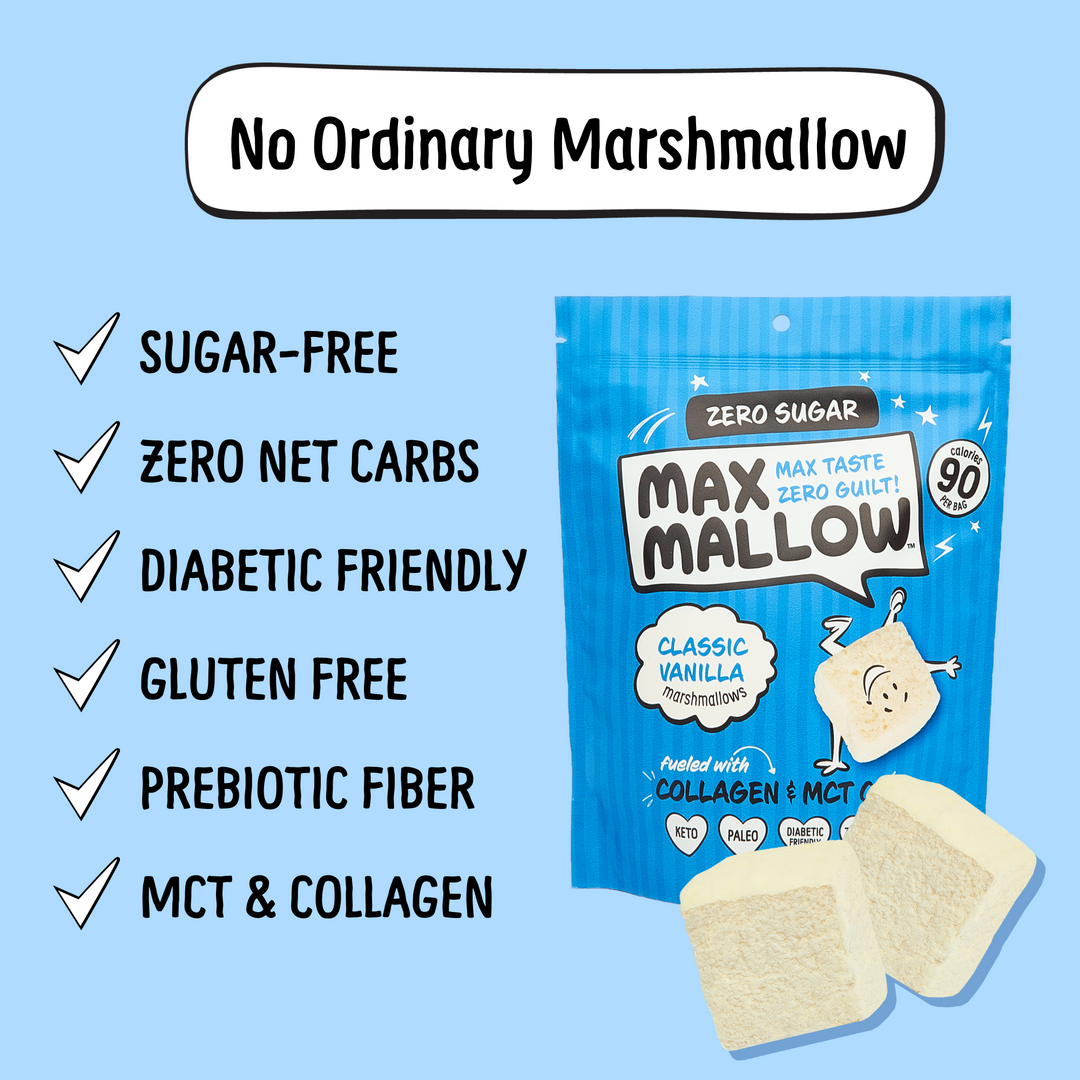 Max Sweets Classic Vanilla Max Mallow - Gluten-Free, Soy-Free & Sugar-Free 3 Pack