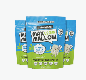 NEW Know Brainer Max Sweets Snacks Low Carb Keto Vegan Max Mallow marshmallows- Vegan, Atkins, Paleo, Diabetic Diet Friendly Health Snack - Gluten Free, Soy Free, Zero Sugar, Zero Sugar Alcohol snack, Non-GMO Ketogenic 3 pack - Max Sweets